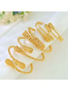 Luxury Dubai Gold Plated Bracelets 21k Gold Color Saudi Bridal Wedding Bangles Arab Women Engagement Party Jewelry - Bracelet - View 2