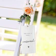 36pcs Wedding Chair Reserved Signs,Modern Acrylic Wedding Reserved Sign,Reserved Table Decor, Reserved Hanging Sign For Chairs, Acrylic Seat Reserved Signs With Ribbon,Wedding Decor,Home Decor ,Room Decor Party Favors Bride,Graduation Summer Birthday Gifts Beach Back To School School Supplies