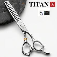 TITAN HIRLD Professional Hairdressing Scissors, 5.5" 6" Flat Shear & Thinning Shear, Japanese 440C Stainless Steel, Includes 2 Finger Rings, 1 Adjustment Plate, 1 Cleaning Cloth (All Accessories Random Color) - Silver - View 18