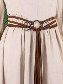 Thắt lưng phù thủy thời Trung cổ Bắc Âu cổ điển | Thiết kế dây điều chỉnh, trang trí dệt | Màu nâu/xanh lá cây cổ điển | Thích hợp cho trò chơi nhập vai, tiệc theo chủ đề và trang phục thời Phục Hưng | Khóa kim loại bền | Vải sợi nhỏ dệt | Eo điều chỉnh | Khóa kim loại bền, phụ kiện phù thủy, Halloween - A - Xem 4