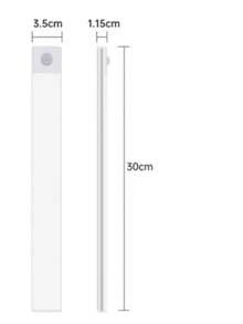 1 pieza Barra de luz LED con sensor de movimiento inalámbrico, luz de gabinete con sensor de movimiento, (10/20/30/50cm) para iluminación en cocina, dormitorio, gabinete, armario, escaleras, pasillo