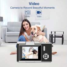 紧凑型数码相机，180°翻转屏，带彩色滤镜、闪光灯和8倍光学变焦，是视频博客和摄影的理想之选，配件齐全。圣诞节、感恩节礼物佳选。