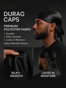 4 Pcs Men's Silk Durag With Elastic Band - Solid Color Fashionable Head Wrap For Casual Comfort,Breathable, Soft Unisex Pirate-Style Bandana Headwear Pirate Hat Pirate Costume,Breathable And Comfortable With Extra Long Tail For Waves, Running, Cycling, Hiking, Camping, Christmas Pirate Hat - 4Pcs - View 3