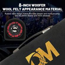 Parlante amplificado para carro,Fieltro de papel + material de carcasa de panel de madera,robusto y con textura,resistente al desgaste anti-caída,aspecto elegante y atmosférico.8 pulgadas subwoofer audifonos bluetooh,bocinas de bluetooth al aire libre de fiesta grande,equipado con mando a distancia y asa, fácil de transportar. Potente sonido de alta potencia, graves profundos y agudos nítidos, creando una experiencia auditiva envolvente, ya sea en una fiesta familiar o escuchando música al aire libre, ofrece un sonido impresionante. Bluetooth cómodo, conexión estable y emparejamiento rápido, para disfrutar fácilmente de la música inalámbrica. Con batería, larga duración, ideal para uso prolongado al aire libre, como acampadas, picnics, actuaciones callejeras y otras ocasiones. Compatible con Bluetooth, radio FM, tarjeta TF, USB y entrada de audio.DM-809BT - Negro - Ver 10