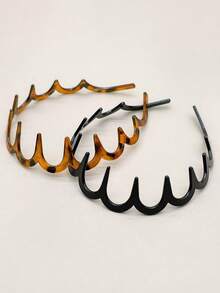 2pcs Women's Elegant Wavy Headbands, Reversible Design For Versatile Styling, Fluffy High Crown Headband For Daily Wear, Makeup, Leopard Print Non-Slip Easy-Clean Hair Accessory ,Animal Print Hairband Head Accessories - Multicolor - View 13