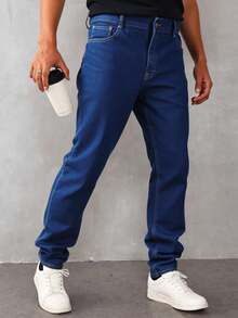 JEANS 5 BOLSAS CORTE STRAIGTH AZUL OBSCURO MEZCLILLA