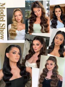 nimoki 18 Inch Heatproof Wavy Synthetic Fiber Ponytail Extension With Hook And Loop, For Everyday Wear, Wrap-Around Ponytail Wig (Natural Black) - Natural Black - View 7