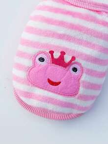 卡通法兰绒保暖狗狗衣服小狗泰迪猫背心，红色 - 粉色 - 查看 4