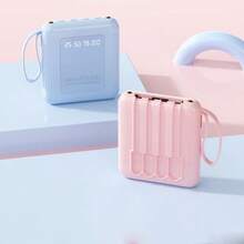 1个10000mAh移动电源，内置4根充电线，配有挂绳，兼容/安卓手机，初始阶段可能出现幻觉充电现象，但两次充电循环后将显示正常充电状态，是送给男士和女士的完美礼物。 - 彩色 - 查看 10