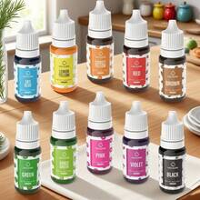 10/12/14 Pcs Vibrant Colored Cake Decoration Set - Dye-Free Baking Color Liquid, Multi-Use For Easter Eggs/Baking/Cooking/Slime Making DIY Craft Supplies