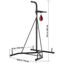 2 In 1 Punching Bag Stand, Steel Heavy Duty Workout Equipment, Adjustable Height Boxing Punching Bag And Speed Bag Stand, Freestanding Sandbag Rack, Holds Up To 140 Lbs, For Home Gym Fitness - 黑色 - 查看 10
