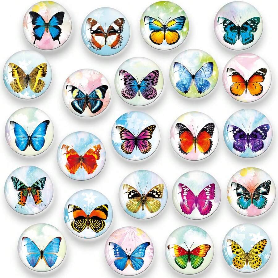 (Fast Shipping Free Shipping) MORCART 30Pack Art Decorative Fridge Magnets Cute Refrigerator Magnets For Locker Whiteboard School Office And Kitchen (Vangogh) - Butterfly - View 1