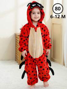 MICHLEY 1Pc Baby Cartoon Animal Form Flannel Cute Sleeping Bag Long Sleeve Zipper Hooded Comfortable Children's One-Piece Pajamas Unisex Baby Products Suitable For Living Room,Halloween,Party Wear