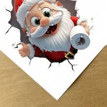 1/3件装圣诞节马桶贴纸 - 圣诞老人和驯鹿浴室装饰，乙烯基马桶贴纸墙贴家居装饰圣诞饰品 - 彩色 - 查看 7