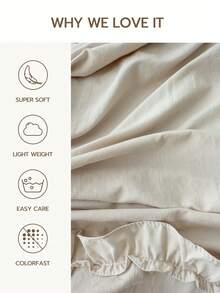 Set de cearșafuri de pat cu 4 bucăți, culoare solidă, decorațiuni cu margini volane, set de lenjerie de pat moale, confortabil și respirabil, cearșafuri de lenjerie de vară de lux pentru hotel, pentru pat twin, Queen King, 2 fețe de pernă, 1 cearșaf plat și 1 cearșaf cu elastic, decor cameră, cadou ideal. Pentru lenjerie de pat pentru casă și articole esențiale pentru cămin școlar.