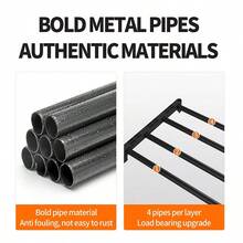 Artilla para zapatos de 5 capas de gran capacidad, rejilla de almacenamiento de zapatos, rejilla de almacenamiento, adecuada para 12-15 pares, adecuados para entrada, armario, dormitorio - Negro - Ver 2