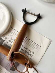 1 pieza Pelador de acero inoxidable y mango de madera de rosa, pelador multifuncional de frutas y verduras, pelador de patatas, rebanador