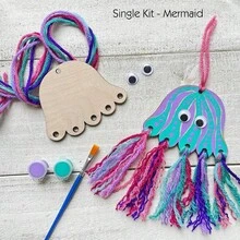 17 件未完成木制 DIY 水母工艺套件 - 涂鸦，创意手工艺术项目，用于装饰礼物 - 非常适合万圣节、圣诞节礼物，颜色和款式随机 - 彩色 - 查看 6