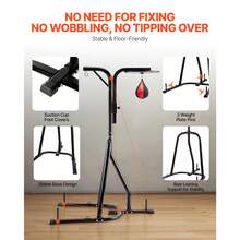 2 In 1 Punching Bag Stand, Steel Heavy Duty Workout Equipment, Adjustable Height Boxing Punching Bag And Speed Bag Stand, Freestanding Sandbag Rack, Holds Up To 140 Lbs, For Home Gym Fitness - 黑色 - 查看 5