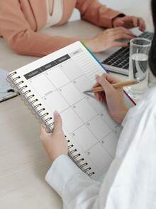 Planificador mensual de enero de 2026 a diciembre de 2026, planificador mensual, diario y semanal mínimo en tamaño A5 con contactos, grandes cuadrículas para escribir y notas, 8*6 pulgadas, calendario de planificación para maestros, uso de oficina, útiles escolares - Morado - Ver 8