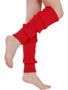 1双纯色针织腿套，简约时尚休闲风，适合秋冬季日常保暖，超过10种颜色可选，Y2K风格，舒适保暖 - 彩色 - 查看 5