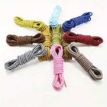 2 双重型圆形鞋带，适用于靴子和运动鞋 - 耐用涤纶，多色可选，适合户外徒步和休闲穿着，户外靴子鞋带 | 经典圆形鞋带 | 安全贴合鞋带，运动鞋鞋带 - 彩色 - 查看 4