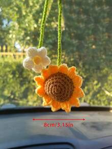 Nuovo Arrivo Decorazione Pendente Per Auto Floreale Fatta A Mano Con Campanella E Gancio Design In Forma Di Giglio E Fragola Serie Fai-da-te Di Frutta Tessuta 1 Pezzo
