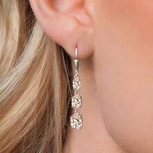 Gem Stone King 3-Stone Leverback Drop Dangle Earrings Women |   925 Sterling Silver |   Gemstone Birthstone |   Oval 8X6MM 7X5MM And 6X4MM |   Fine Jewelry Gifts Her Mom Women Wife - 摩根石,十月 - 查看 3