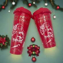 Christmas, New Year's Day,10-Piece Festive Christmas Coffee Cup With Lid,Reusable Festive Cup, Leak-Proof, Various Santa Claus, Reindeer, Bear, Checkered Designs , Parties And Decoration, Suitable For Hot Chocolate, Milk, Coffee And Beverages, Hand Wash Only, Plastic, Uncoated, Lead Free, Animal And Winter Themes - 多色 - 查看 6
