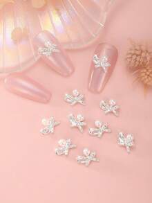 10 件/包 美甲贴纸 DIY 指甲饰品 指甲宝石 美甲用品 指甲 - 銀色 - 查看 8