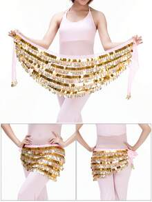 Đai lưng múa bụng lấy cảm hứng từ Ả Rập - Dây quấn cồng chiêng bằng đồng 5 lớp 288 xu dùng cho biểu diễn và sự kiện lễ hội - Nhiều màu - Xem 10