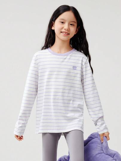 Balabala Tween Girl T-Shirt 2025 Spring Long Sleeve Top Boys & Girls Casual