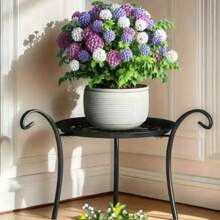 1 Stück minimalistischer europäischer Stil Metall Blumenständer mit doppelter Ebene, mehrstufiger Standblumenregal für Wohnzimmer und Innenraum Dekoration