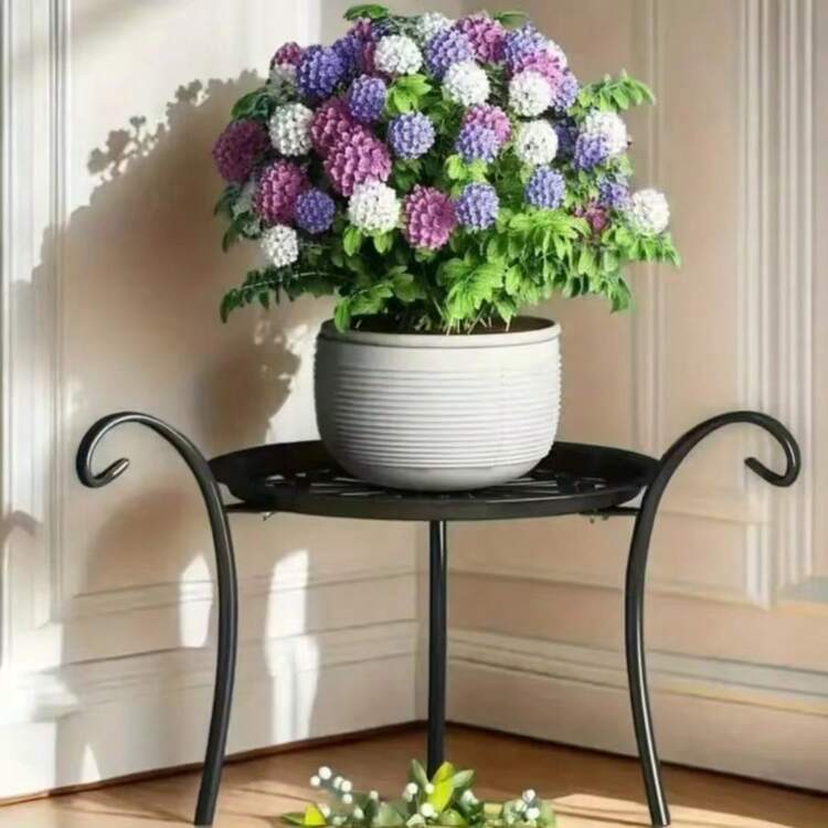 1 pièce Support de fleurs en métal à double couche de style européen minimaliste, support de fleurs sur pied à plusieurs niveaux, pour la décoration de la salle de séjour et de l'espace intérieur - Multicolore - Voir 5