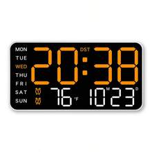 Large LED Display Screen Digital Wall Clock With Voice Control - USB Power Supply, Dual Alarms, Temperature And Date/Week, Adjustable Brightness, ℃/℉ Switch, Stylish Multi-Color Design, Suitable For Home And Office Use Home Decor Room Decor - Multicolor - View 16