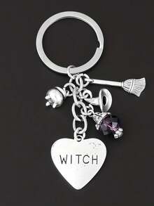 9pcs Y2K Witch Broom Keychains, Metal Keyring, Suitable For Hanging On Wallets, Backpacks And Car Keys, Ideal For Halloween Costume Parties. Also Suitable For Halloween Party Decorations. - Multicolor - View 7