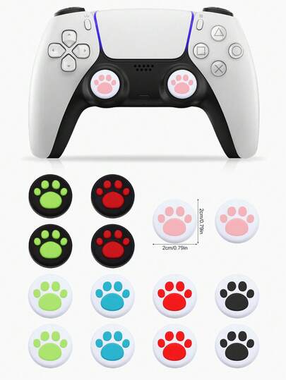 2 tampas de joystick de pata de gato, tampas de silicone para joystick, tampas de joystick em formato de cogumelo, aprimoram a experiência do usuário