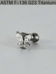 1 Stück F136 Titan Dermal Anker Krone Blume Blatt Dreieck Micro Dermal Anker Taucher Implantate Schmuck Körper Piercing Zirkonia Flach Rücken Cluster Verstecken im Gesicht Schlüsselbein Haut 14G Piercing Schmuck Sexy Unisex