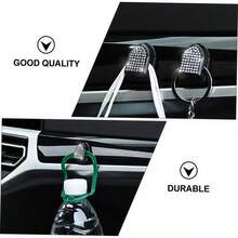 5/10个黑银色水钻汽车自粘式储物挂钩，便捷的自粘式设计，让您可以自由地将它们布置在车内的不同区域，无论是座椅旁还是中控台周围，都能牢固固定。水钻外观时尚美观，适用于各种车内风格，是您在车内添加储物挂钩的绝佳选择。 - 銀色 - 查看 2