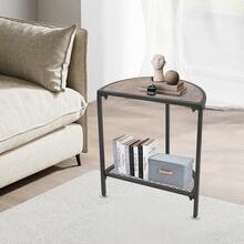 Beistelltisch mit Metallregal 2-stöckiger Couchtisch für Wohnzimmer Schlafzimmer