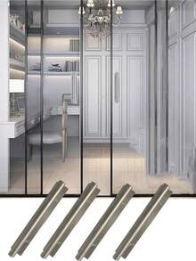 4个不锈钢自粘式橱柜把手，无需钻孔，抽屉拉手，推拉式门把手，易于安装和拆卸，适用于卧室橱柜、衣柜、浴室、门锁、门把手、厨房、浴室 - 彩色 - 查看 16