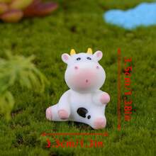 3pcs Car Mounted Cartoon Creative Cute Cow Figurine Ornament - Multicolor - View 8