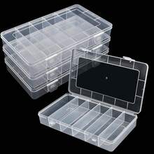 1/2/4 Pcs 6 Grids Tackle Box Organizer, Plastic Organizer Box, Compartment Storage Box, Small Items And Craft Organizer For Lure Bait Hooks Storage Screws Nail Pins