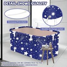 Portable Foldable BathtubFoldable Soaking Bathtub For Adults Freestanding Bathtubs Hot Bath Tub Ice Bath Family Bathroom SPA Tub 47.2x19.7x21.7inch Star - Ngôi sao - Xem 5
