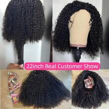 28 INCH Half Wig Human Hair Water Wave Human Hair Glueless Wigs Clip Ins Flip Over Wear Go Wig Invisible Hairline Beginner Friendly - Natural Black - 查看 4
