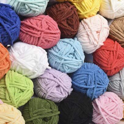 1/2pcs Velvet Soft Yarn, 50g/Pc, 60m/Pc, Handmade DIY Knitting Medium Chunky Yarn Popsicle Yarn, Bulky Polyester Soft Knitting Yarn, Suitable For DIY Crafts, Suitable For Knitting And Crocheting Scarves, Hats, Shoes, Bags, Cushions, Dolls, Blankets, Slippers