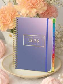 2026学年周/月计划日历，1月至12月，A5极简主义月/日计划笔记本，带联系人、月度标签、笔记和内袋，返校用品，办公桌配件，2026新年礼物