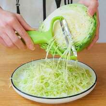 1 X Stainless Steel Multifunctional Vegetable Peeler And Cabbage Slicer - Perfect For Slicing, Shredding And Grating - Essential Kitchen Tool For Thanksgiving Prep, Vegetable Slicer - 綠色 - 查看 2
