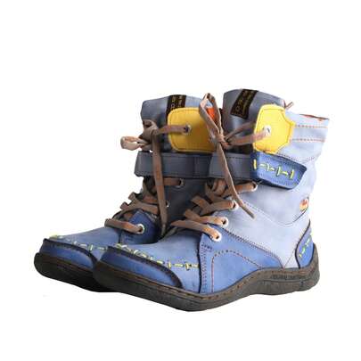 1pair TMA  EYES Women's Fashion Color Blocked Hand Sewn Design Winter Cotton Boots