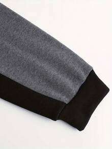 2-Piece Men's Autumn And Winter Sportswear Set - Fashionable Color Block Long-Sleeved Hooded Zipper Sports Jacket And Pure Salad Rope Jogging Pants, Comfortable And Breathable Fabric, Adjustable Belt, Suitable For Outdoor Sports,Colorblock    Spring/Fall    Regular Fit    Pocket  Zipper  Drawstring,The Size Is A Bit Small. It Is Recommended To Choose A Larger Size. - 灰色 - 查看 6